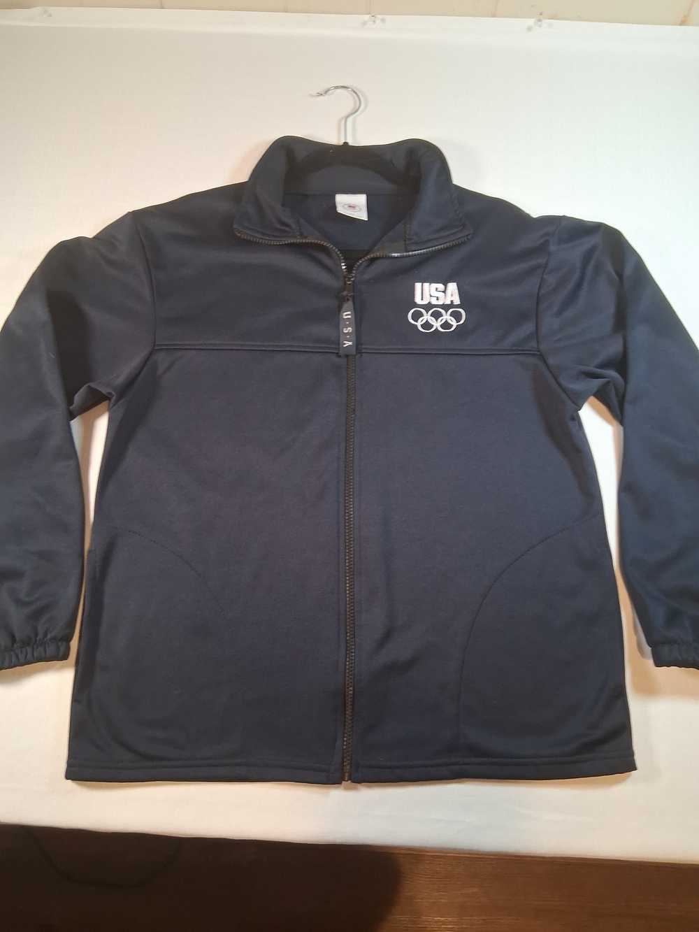 sku002 USA Olympic Unisex Navy Full-Zip Jacket Made In USA Size M